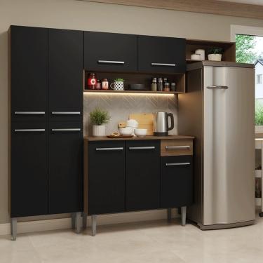 Imagem de Armário De Cozinha Completa 229cm Rustic-preto Emilly Madesa 016