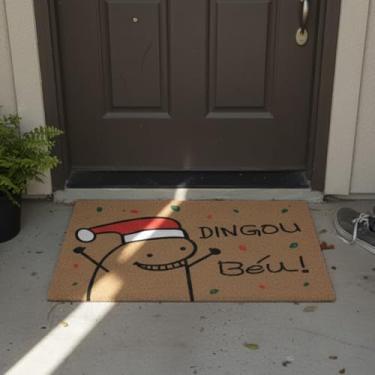 Imagem de Tapete Porta Vinil Natalino 60x40 Decorativo Enfeite Natal Novidade (80x40, Flork Natal)