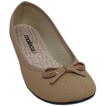 Imagem de Sapatilha Moleca Feminina Laço Nobuck Microperfuros, Nude, 38