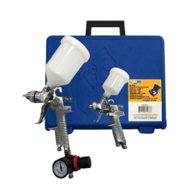 Imagem de Kit de Pistolas de Pintura Gravidade Bico 1.2 e 1.4 na Maleta As1017g 