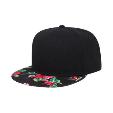 Imagem de Boné de Beisebol Hip Hop com Flor Colorida - Snapback Masculino para S