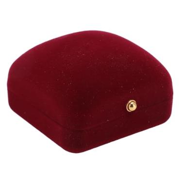 Imagem de Caixa de armazenamento de joias de veludo portátil, estojo de exibição de colar para noivados, casamentos, aniversários e aniversários, exibições de lojas e feiras (caixa de brinco)