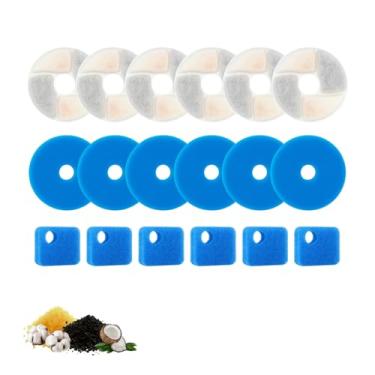 Imagem de Nispira Filtro de substituição para fonte de água Cat para Rantizon, Square e SORON 2,2 L/2,069 g, fonte de água para animais de estimação de aço inoxidável, 6 pacotes