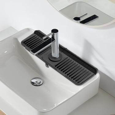Imagem de Torneira de cozinha protetor contra respingos, tapete de torneira atualizado com inclinação durável multiuso - protege pias de respingos, ideal para pias de pedra em cozinha e banheiro, utensílios de