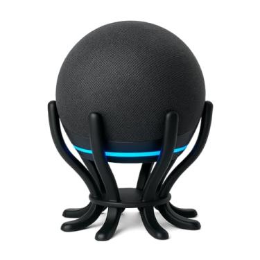 Imagem de Suporte para Echo Dot 4ª e 5ª Geração, Base Polvo compátivel com Alexa 4 5 Geracao, Design Moderno e Estável, Organizador para Dot TimeClick (Preto Fosco)