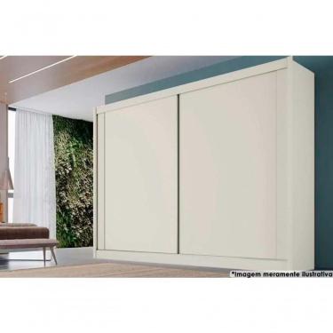 Imagem de Guarda Roupa Casal 2 Portas De Correr E 4 Gavetas Creta Amêndoa-off White - Europa
