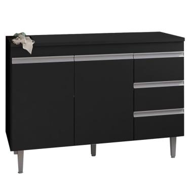 Imagem de Balcao Para Pia 116 Cm 2 Portas Andreia Preto Reajl Preto