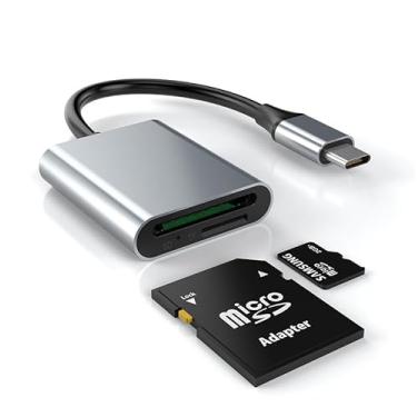 Imagem de Compatível com cartões SD4.0/TF, leitor de cartão USB tipo C 3.0, velocidade de transferência de 5 Gbps, leitura de cartão duplo, suporte universal para dispositivos