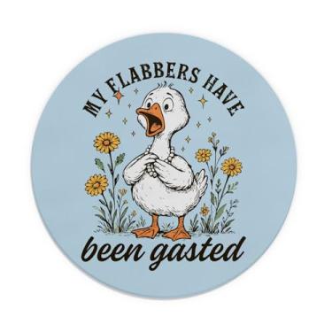 Imagem de TFKFJLF Mouse pad engraçado silly goose floral pequeno redondo para mesa, tapete de mouse kawaii anime fofo, presentes de ganso acessórios de mesa, presentes de escritório para colegas de trabalho