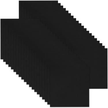 Imagem de Breling 50 peças de tecido de algodão de 25,4 x 25,4 cm, quadrados pré-cortados de tecido para costura e confecção de colchas para amantes de artesanato (tamanho único, preto)