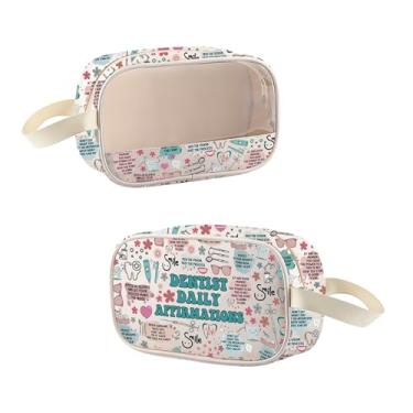 Imagem de MEIKIUP Dentista bolsa de maquiagem transparente dentista presente assistente dental bolsa de higiene pessoal dentista afirmações diárias, Dentista CMB