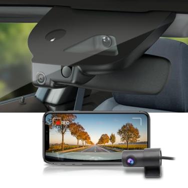 Imagem de Fitcamx Câmera frontal 4K + traseira 1080p para Mercedes-Benz GLA 2024-2025 GLA 250 e EQA (HD2-6669), estilo OEM integrado, vídeo HD duplo, Wi-Fi e aplicativo, gravação em loop, sensor G, fácil de