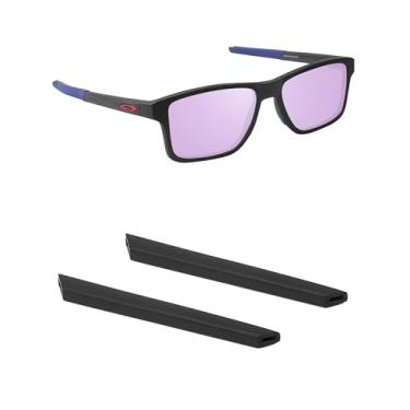 Imagem de Handwith 1 par de meias auriculares de silicone macio para óculos de sol Oakley Chamfer Squared OX8143, antiderrapante, ajuste confortável, peças sobressalentes, kit de substituição preto