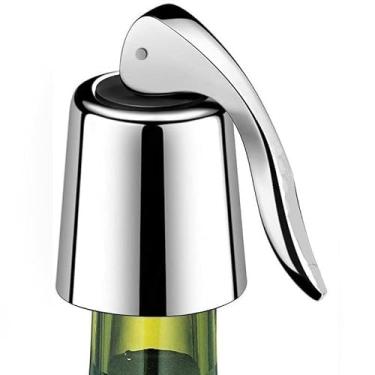 Imagem de Rolhas de garrafa de vinho de aço inoxidável, 2 peças reutilizáveis de poupança de vinho e seladora de garrafa decorativa, à prova de vazamento, utensílios e gadgets de cozinha Keep Fresh