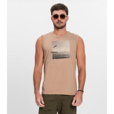 Imagem de Regata Masculina Meia Malha Diametro Marrom, GG, Marrom