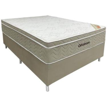 Imagem de Cama Box Casal Mola Ensacada Airtech 138X188X67 Camurça Bege Ortobom