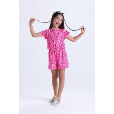 Imagem de Macaquinho Infantil Feminino Verão Floral com Babado-Feminino