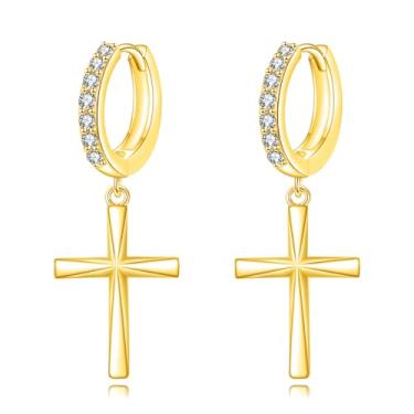 Imagem de Brincos de argola de prata esterlina S925 com asas de pedra da lua para mulheres e meninas, 1, Prata esterlina, Zircônia cúbica