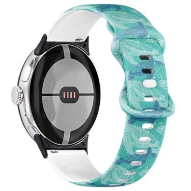 Imagem de THAZEE Pulseira de silicone macia de substituição compatível com Google Pixel Watch 2 (2023)/Pixel Watch (2022)