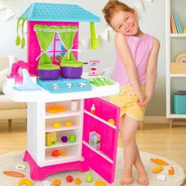 Imagem de Cozinha, brinquedo, infantil, pia, geladeira, fogao, telhado, com design, criativo