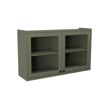 Imagem de Armário Aéreo P- Cozinha évora Ph 3122 C- 2 Portas C- Vidro 120cm Verde - Herval