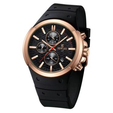 Imagem de Relógio De Pulso Masculino Quartzo À Prova Da Água Design Simples 3atm Preto Dourado