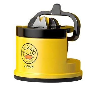 Imagem de Ferramenta de afiar facas, afiar facas com diamantes e cerâmica para aço de qualquer dureza, base de sucção a vácuo, para balcão de cozinha, pedra de amolar de dois lados com guia de ângulo para chefs