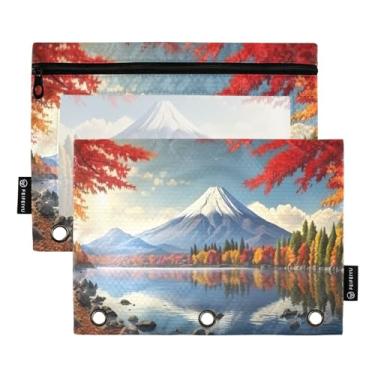 Imagem de Wassud Folhagem de outono pacote com 2 pastas para fichário com 3 furos, pasta organizadora de arquivos para casa, escritório