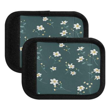 Imagem de Qilmy Embalagem com 2 identificadores de bagagem, fragmentos florais, estilo fresco, alças confortáveis, capas para carrinhos de bebê, mala de viagem, acessórios de viagem de avião1532