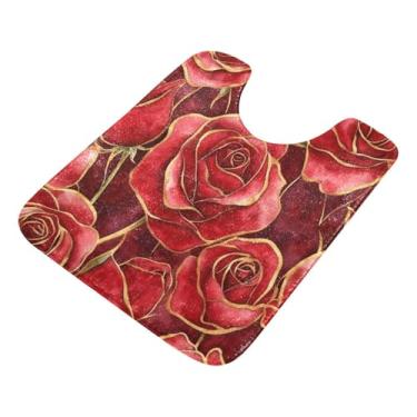Imagem de Burbuja Tapete de banho Roses, tapete de banheiro absorvente extra macio com suporte antiderrapante para banheiro, banheira, chuveiro, 40 x 61 cm
