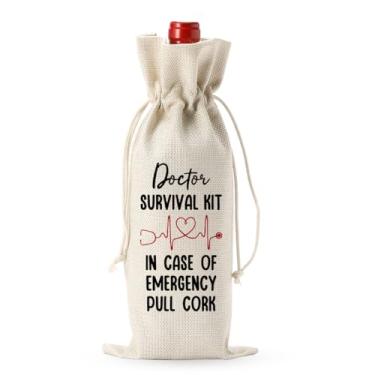 Imagem de Presentes para médicos, bolsa de vinho, graduação, aposentadoria, presentes engraçados para mulheres, homens reutilizáveis, bolsa de cobertura de vinho de serapilheira para cozinha