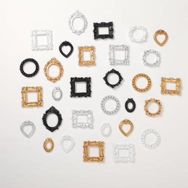 Imagem de Fiwochic 30 porta-retratos pequenos vintage para geladeira, mini porta-fotos, molduras antigas, ovais, retangulares, magnéticas, para pendurar na parede, para exibição de joias, fotografia, foto