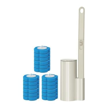 Imagem de KiBcsLic Escovas de Vaso Sanitário, Escovas de Limpeza, Produtos de Limpeza, Conjunto de Escovas de Vaso Sanitário, Cabeças de Escova de Reposição, Esponja Abr, Azul, Tamanho real