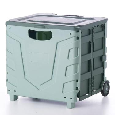 Imagem de Carrinho de Supermercado com Rodas Grande Capacidade Portátil Plegável para Escada Camping Sem Esforço Compras Fáceis