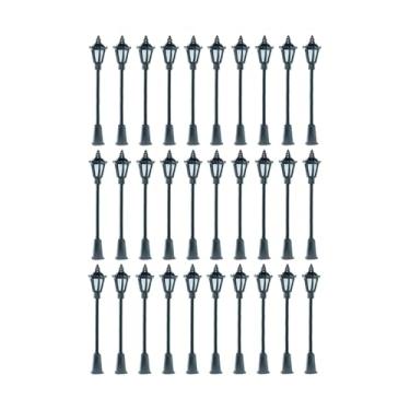 Imagem de KiBcsLic Miniaturas de postes de iluminação pública para maquetes ferroviárias, escala 1:75, para decoração em escala HO ou OO, ideais para projetos de, 30 Unidades