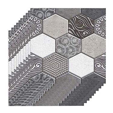 Imagem de Papel de Parede Autoadesivo Removível 3 Dimensões À Prova Água e Umidade Peel Stick Adesivos em PVC para Sala Estar Banh