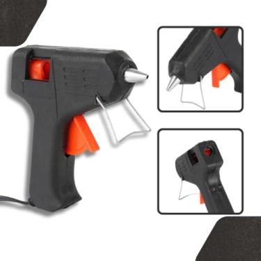 Imagem de Pistola de Cola Quente Pequena Preta Bivolt 60Hz - Mini com Bico Fino para Artesanato, DIY e Reparos Domésticos