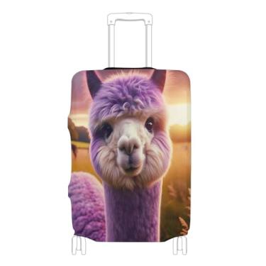 Imagem de Joisal Capas de bagagem para protetor de mala roxa alpaca bagagem desenhos animados acessórios de viagem, P, serve para capa de 45-50 cm, Alpaca roxa, M 22-24 in, Capa de mala