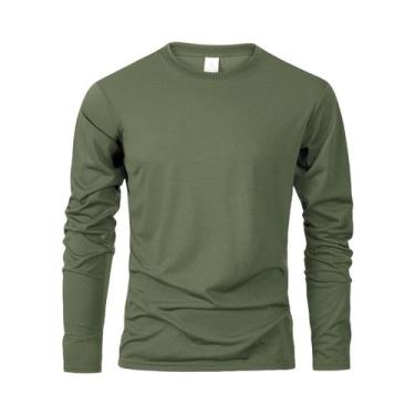 Imagem de Camiseta Masculina De Manga Longa Preta Casual De Alta Qualidade Para 