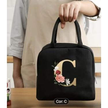 Imagem de Bolsa Térmica Portátil Para Trabalho e Escola Estampa com Letras (22 X 18,5 X 11,5 Cms) (C)