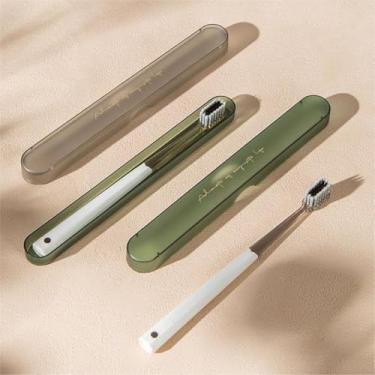 Imagem de Pacote com 2 estojo transparente para escova de dentes, suporte portátil de viagem para casa, negócios, acampamento, escola