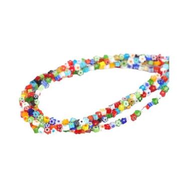 Imagem de Contas De Vidro Em Forma De Flor 45pcs Materiais Para Pulseiras E Cola