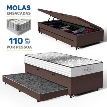 Imagem de Cama Box Baú com Colchão de Molas Ensacadas Double Face Essence Probel