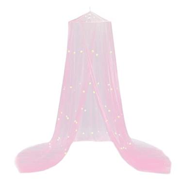 Imagem de Dossel de Cama Luxo - Mosquito Net com Estrelas Fluorescentes que Brilham no Escuro Fácil Montar Mosquiteiro Universal Rede Hamaca Play-Den para Crian