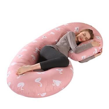 Imagem de Travesseiro de corpo inteiro para gravidez, suporte de maternidade com suporte confortável para as costas do corpo, almofada de gravidez com capa removível A (E)