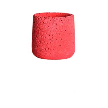 Imagem de Vasos de plantas vasos de flores de cimento vaso de jardinagem decorativo moderno com orifício de drenagem recipientes de plantas decorar salas, escritórios, quartos, salas de estar, vaso de flores