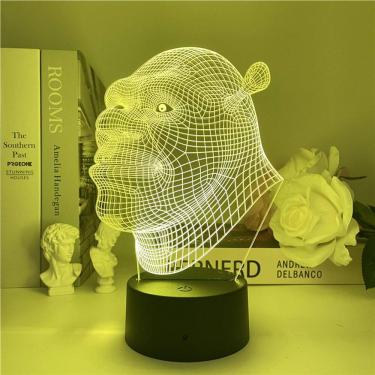 Imagem de Luz noturna LED 3D Shreks Color Changing para crianças com base