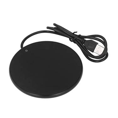 Imagem de Generic Aquecedor de Canecas de café USB 55°C Temperatura Constante Aquecedor de Copos Inteligente para Home Office, Economia de Espaço, Liga de Alumínio (Preto)