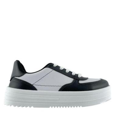 Imagem de Tênis Moleca Feminino Preto Branco Casual Conforto 5782313-Feminino
