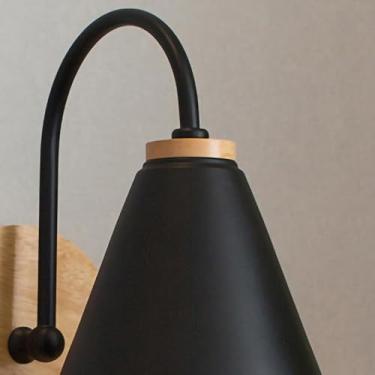 Imagem de Domary Lâmpada de Parede Decorativa Curvada, Livre de Ferrugem, Longa Vida útil, Ferro, Madeira, Sala Estar, Quarto, Corredor, Estudo, Cabeceira, Iluminação Interna (Sem lâmpada LED)